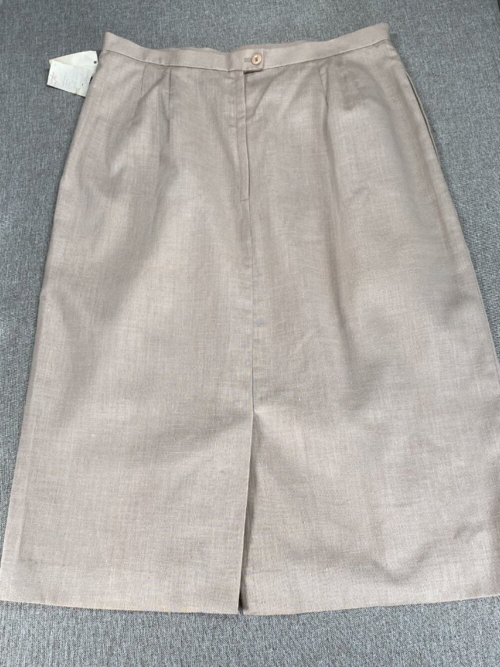 Vintage Cross Country Midi A-Line Skirt Women's 16 Taupe Linen Blend VTG USA NWT - Picture 8 of 11